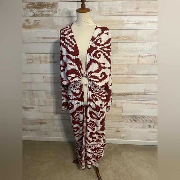 NWT Anthropologie size M/L printed front-ring kaftan - Picture 5 of 13